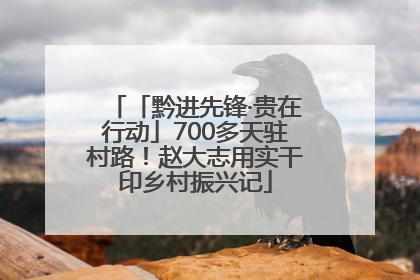 「黔进先锋·贵在行动」700多天驻村路！赵大志用实干印乡村振兴记