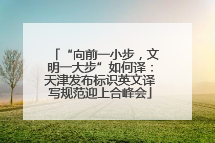“向前一小步，文明一大步”如何译：天津发布标识英文译写规范迎上合峰会