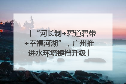 “河长制+碧道碧带+幸福河湖”，广州推进水环境提档升级