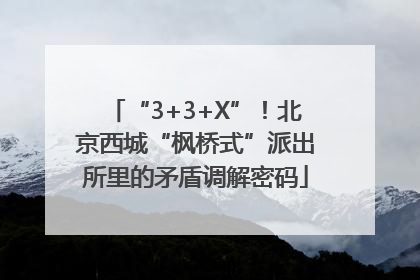 “3+3+X”！北京西城“枫桥式”派出所里的矛盾调解密码