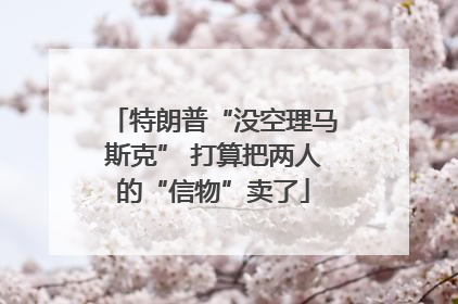 特朗普“没空理马斯克” 打算把两人的“信物”卖了