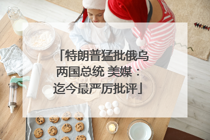 特朗普猛批俄乌两国总统 美媒：迄今最严厉批评