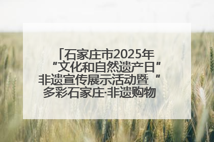 石家庄市2025年“文化和自然遗产日”非遗宣传展示活动暨“多彩石家庄·非遗购物节”倒计时1天