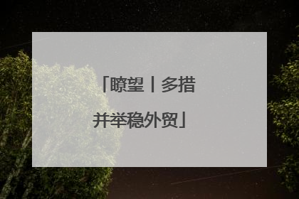 瞭望丨多措并举稳外贸