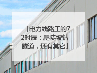 电力线路工的72时辰：爬陡坡钻隧道，还有其它