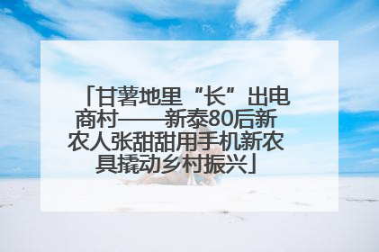 甘薯地里“长”出电商村——新泰80后新农人张甜甜用手机新农具撬动乡村振兴