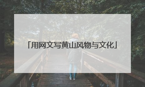 用网文写黄山风物与文化