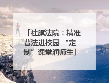 社旗法院：精准普法进校园 “定制”课堂润师生