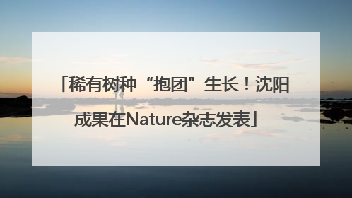 稀有树种“抱团”生长！沈阳成果在Nature杂志发表