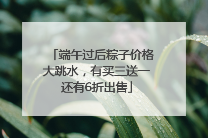 端午过后粽子价格大跳水，有买三送一还有6折出售