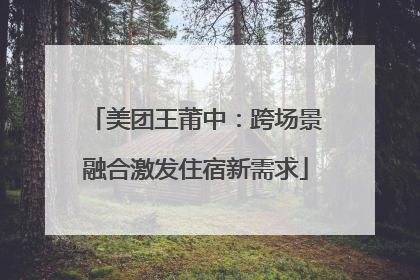 美团王莆中：跨场景融合激发住宿新需求
