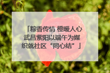 粽香传情 橙暖人心 武昌紫阳以端午为媒织就社区“同心结”