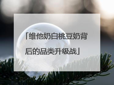 维他奶白桃豆奶背后的品类升级战