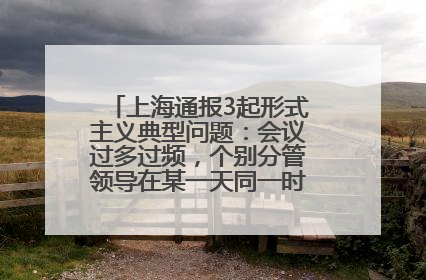 上海通报3起形式主义典型问题：会议过多过频，个别分管领导在某一天同一时段需参加3个会议