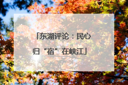 东湖评论：民心归“宿”在峡江