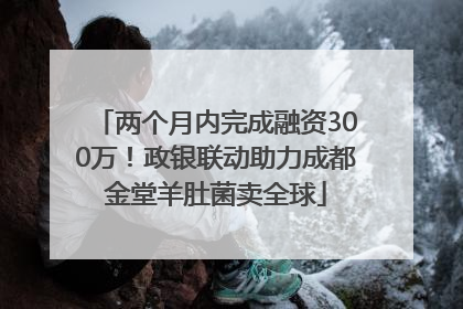 两个月内完成融资300万！政银联动助力成都金堂羊肚菌卖全球