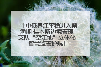 中俄界江平稳进入禁渔期 佳木斯边境管理支队“空江地”立体化智慧监管护航
