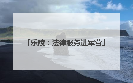 乐陵：法律服务进军营