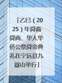 乙巳（2025）年舜裔舜商、华人华侨公祭舜帝典礼在宁远县九嶷山举行