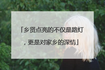 乡贤点亮的不仅是路灯，更是对家乡的深情