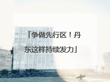 争做先行区！丹东这样持续发力