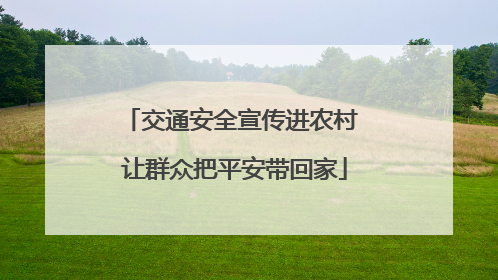 交通安全宣传进农村 让群众把平安带回家