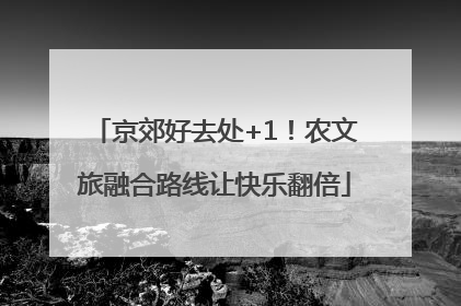 京郊好去处+1！农文旅融合路线让快乐翻倍