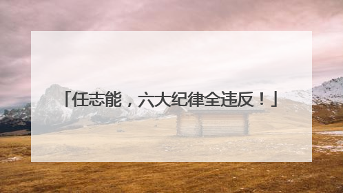 任志能，六大纪律全违反！