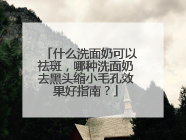 什么洗面奶可以祛斑，哪种洗面奶去黑头缩小毛孔效果好指南？