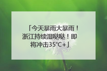 今天暴雨大暴雨！浙江持续湿哒哒！即将冲击35℃+