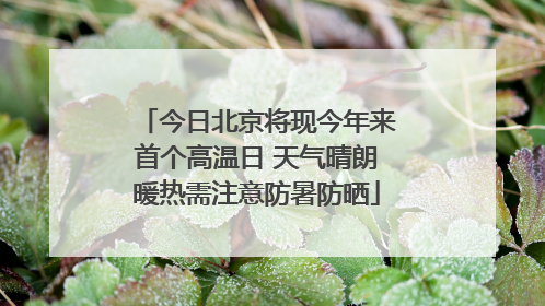 今日北京将现今年来首个高温日 天气晴朗暖热需注意防暑防晒