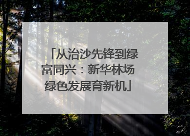 从治沙先锋到绿富同兴：新华林场绿色发展育新机