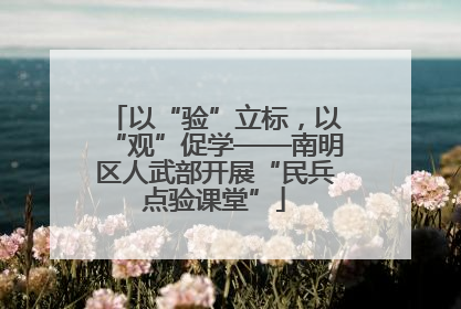 以“验”立标，以“观”促学——南明区人武部开展“民兵点验课堂”