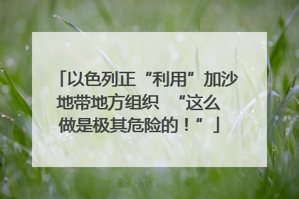 以色列正“利用”加沙地带地方组织  “这么做是极其危险的！”