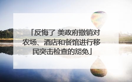 反悔了 美政府撤销对农场、酒店和餐馆进行移民突击检查的豁免
