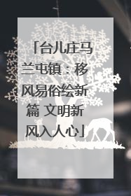 台儿庄马兰屯镇：移风易俗绘新篇 文明新风入人心