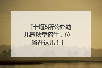 十堰5所公办幼儿园秋季招生，位置在这儿！