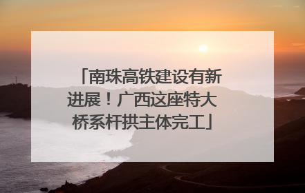 南珠高铁建设有新进展！广西这座特大桥系杆拱主体完工