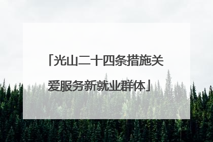 光山二十四条措施关爱服务新就业群体