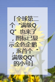 全球第二个“满级QQ”也来了，图标已显示金色企鹅，系首个“满级QQ”的小号