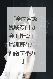 全国省级残联专门协会工作骨干培训班在广西南宁举办