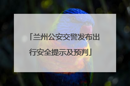 兰州公安交警发布出行安全提示及预判