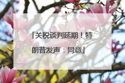 关税谈判延期！特朗普发声：同意