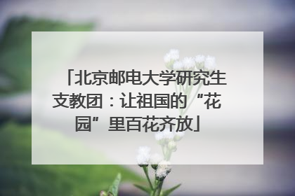 北京邮电大学研究生支教团：让祖国的“花园”里百花齐放