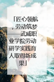 匠心领航，劳动筑梦——武威职业学院劳动研学实践育人取得新成果