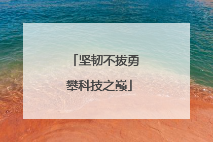 坚韧不拔勇攀科技之巅