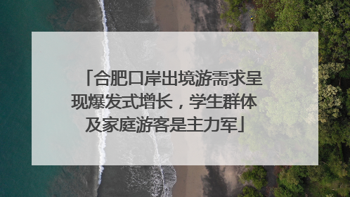 合肥口岸出境游需求呈现爆发式增长，学生群体及家庭游客是主力军