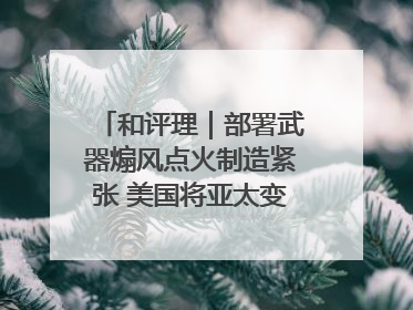 和评理｜部署武器煽风点火制造紧张 美国将亚太变成“火药桶”
