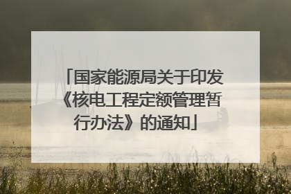 国家能源局关于印发《核电工程定额管理暂行办法》的通知