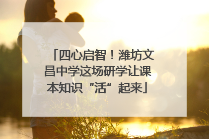 四心启智！潍坊文昌中学这场研学让课本知识“活”起来